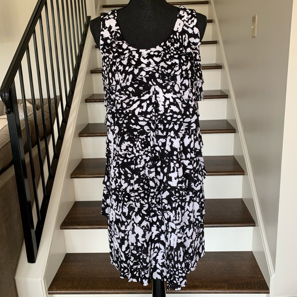 Style & Co Animal Print Ruffle Dress